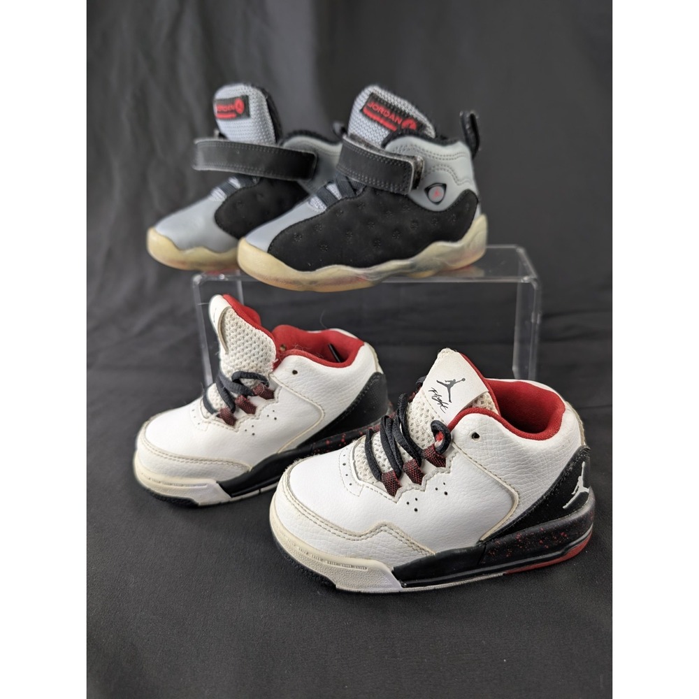 2 Pairs Jordan Nike Flight Toddler Sneakers Shoes Size 6C 7C Mid‎ Top Lace Up